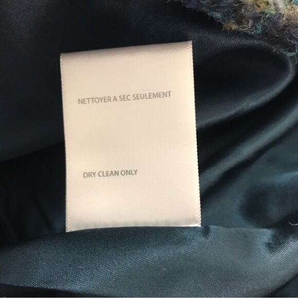 Tribal Women's S Highlands Wool Blend Pea Coat Slate Teal Bouclee Tweed New - Picture 7 of 10